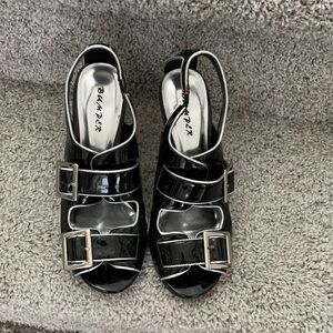 Black Sandals trimmed in Silver